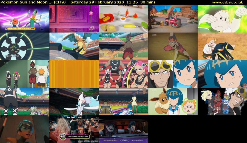 Pokemon Sun and Moon:... (CITV) Saturday 29 February 2020 11:25 - 11:55