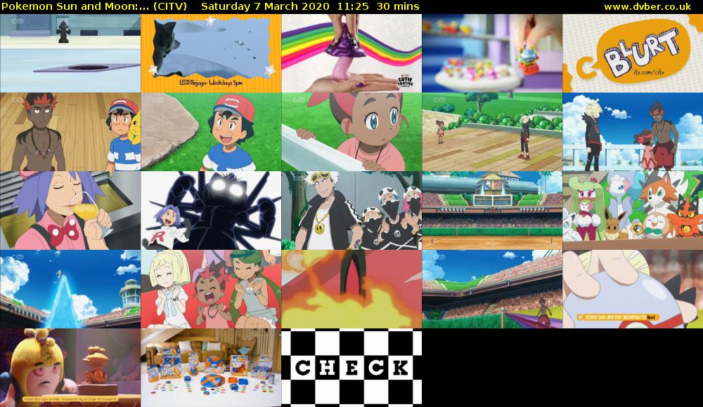 Pokemon Sun and Moon:... (CITV) Saturday 7 March 2020 11:25 - 11:55