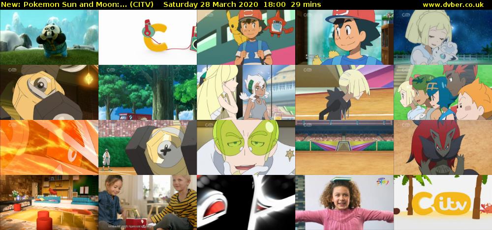 Pokemon Sun and Moon:... (CITV) Saturday 28 March 2020 18:00 - 18:29