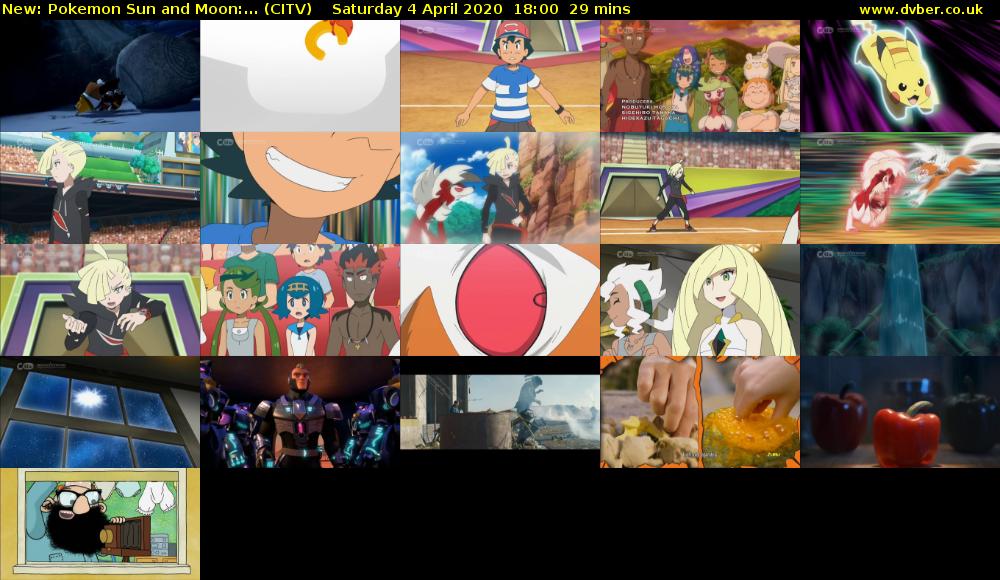 Pokemon Sun and Moon:... (CITV) Saturday 4 April 2020 18:00 - 18:29