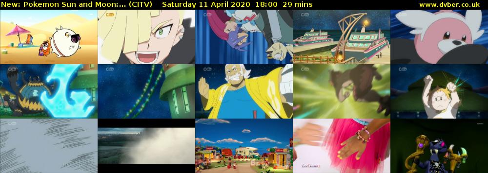 Pokemon Sun and Moon:... (CITV) Saturday 11 April 2020 18:00 - 18:29