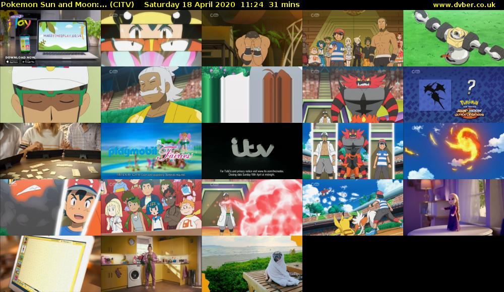 Pokemon Sun and Moon:... (CITV) Saturday 18 April 2020 11:24 - 11:55