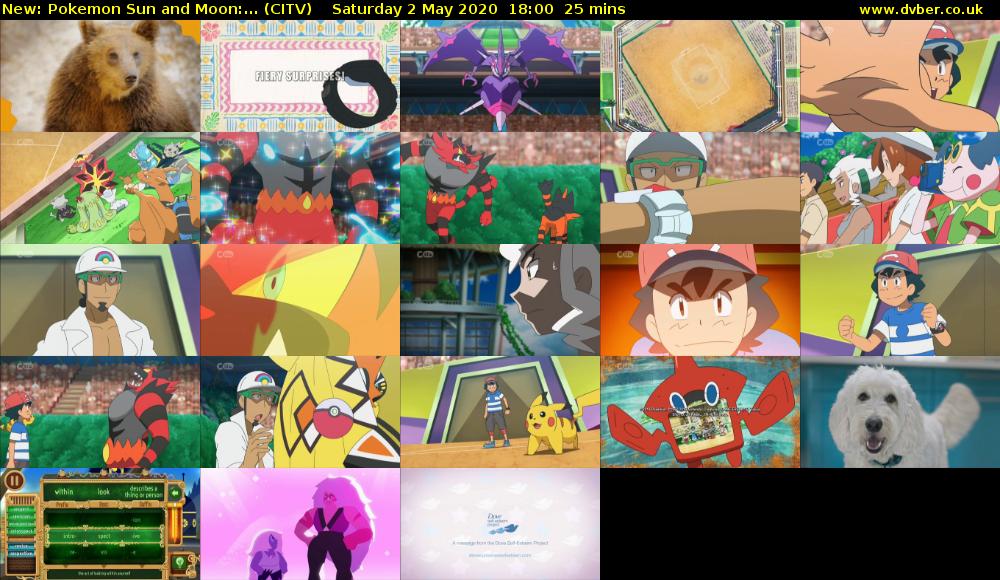 Pokemon Sun and Moon:... (CITV) Saturday 2 May 2020 18:00 - 18:25