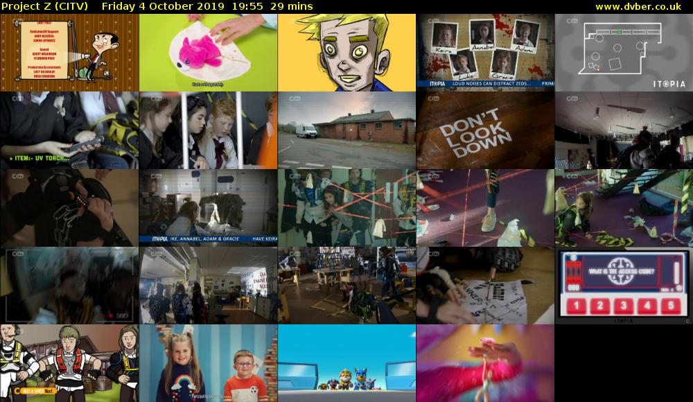 Project Z (CITV) Friday 4 October 2019 19:55 - 20:24
