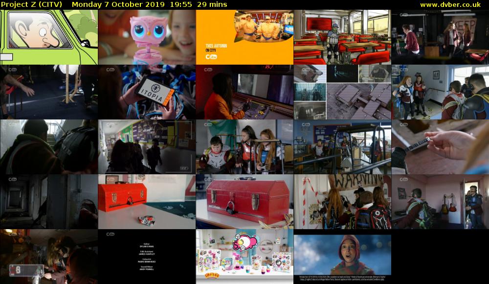 Project Z (CITV) Monday 7 October 2019 19:55 - 20:24