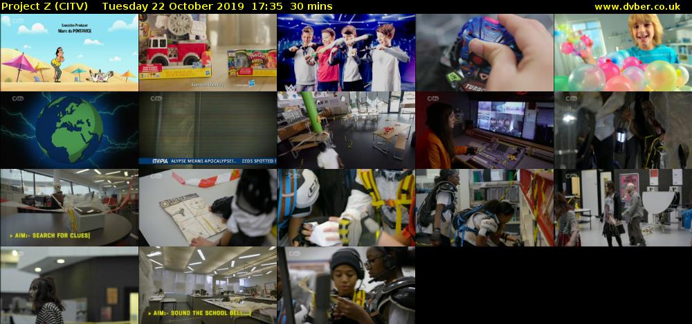Project Z (CITV) Tuesday 22 October 2019 17:35 - 18:05