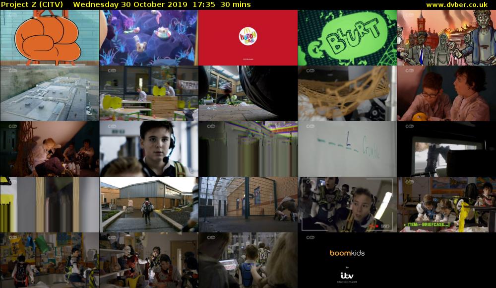 Project Z (CITV) Wednesday 30 October 2019 17:35 - 18:05
