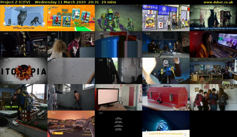 Project Z (CITV) Wednesday 11 March 2020 20:31 - 21:00