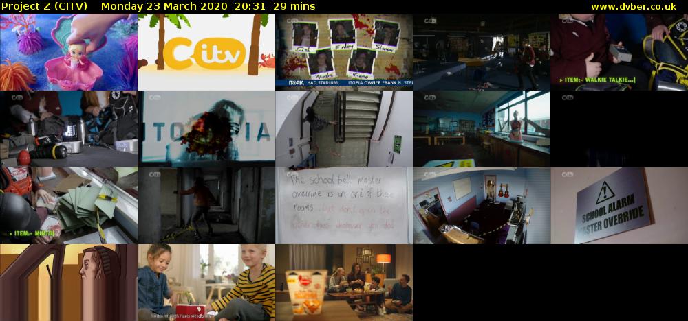 Project Z (CITV) Monday 23 March 2020 20:31 - 21:00