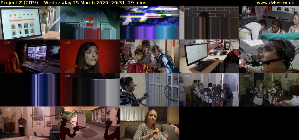 Project Z (CITV) Wednesday 25 March 2020 20:31 - 21:00
