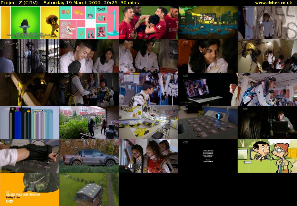 Project Z (CITV) Saturday 19 March 2022 20:25 - 20:55