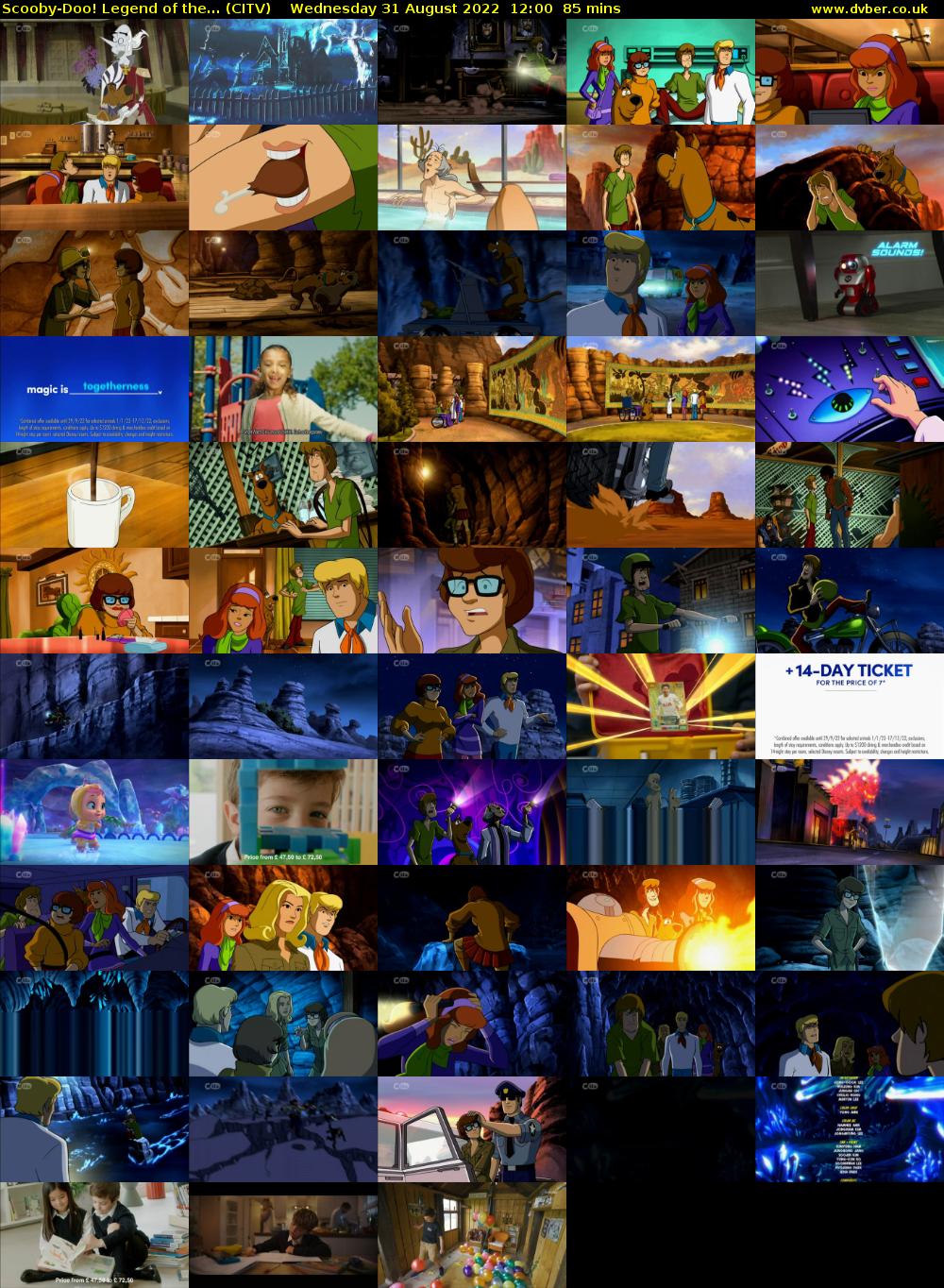 Scooby-Doo! Legend of the... (CITV) Wednesday 31 August 2022 12:00 - 13:25