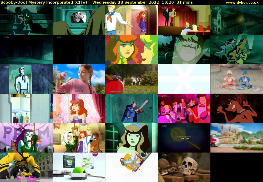Scooby-Doo! Mystery Incorporated (CITV) Wednesday 28 September 2022 19:29 - 20:00
