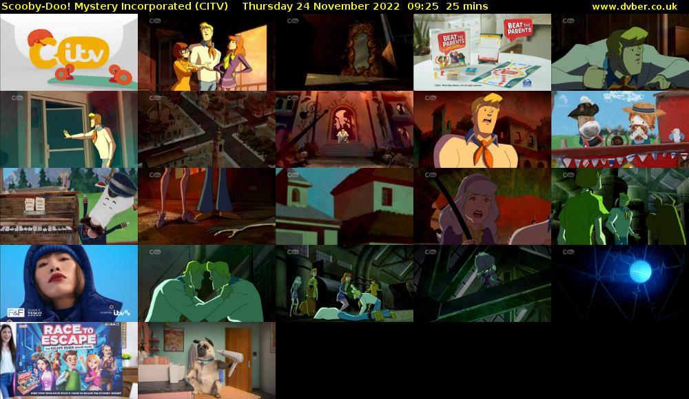 Scooby-Doo! Mystery Incorporated (CITV) Thursday 24 November 2022 09:25 - 09:50