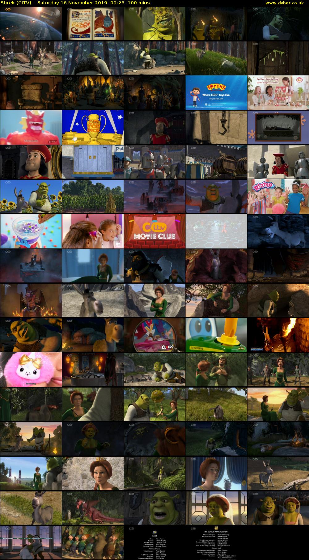 Shrek (CITV) Saturday 16 November 2019 09:25 - 11:05