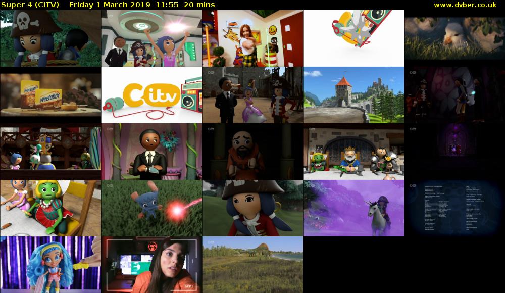 Super 4 (CITV) Friday 1 March 2019 11:55 - 12:15