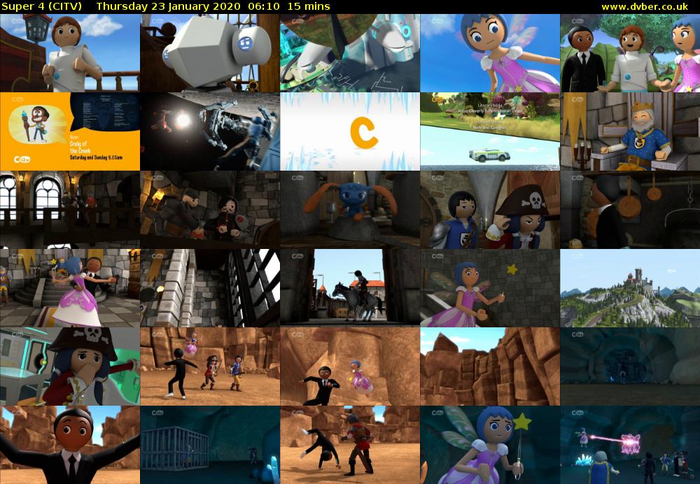 Super 4 (CITV) Thursday 23 January 2020 06:10 - 06:25