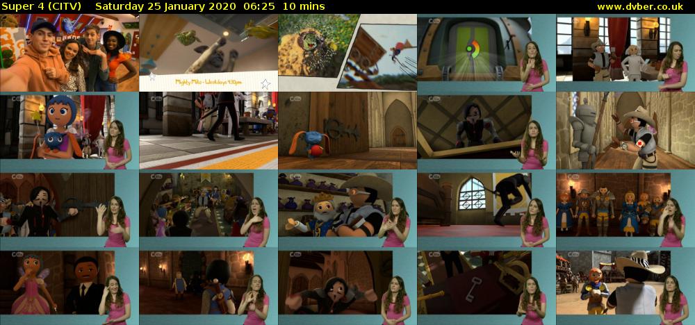 Super 4 (CITV) Saturday 25 January 2020 06:25 - 06:35