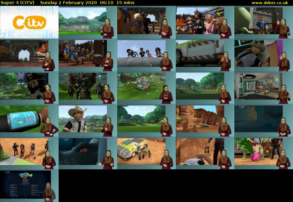 Super 4 (CITV) Sunday 2 February 2020 06:10 - 06:25