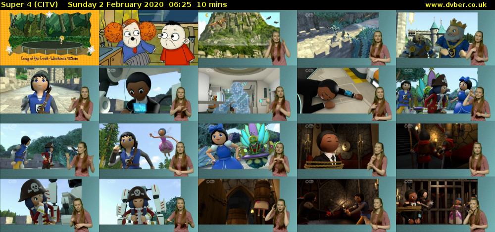 Super 4 (CITV) Sunday 2 February 2020 06:25 - 06:35