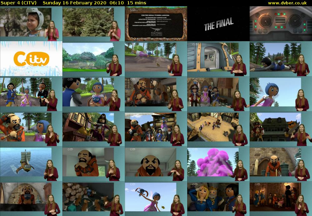Super 4 (CITV) Sunday 16 February 2020 06:10 - 06:25