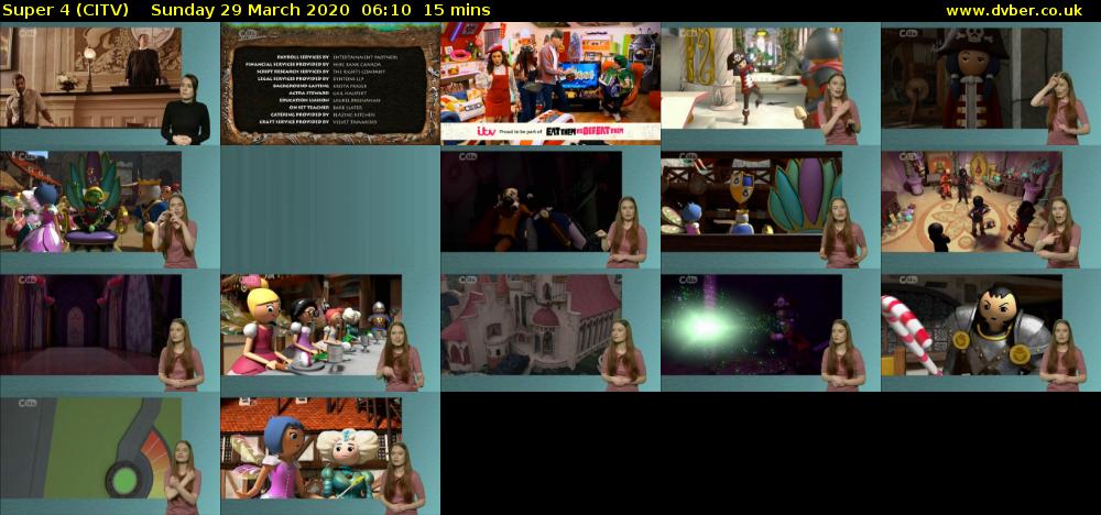 Super 4 (CITV) Sunday 29 March 2020 06:10 - 06:25