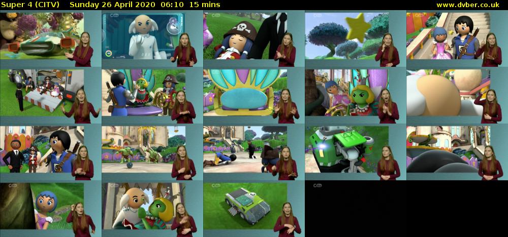 Super 4 (CITV) Sunday 26 April 2020 06:10 - 06:25