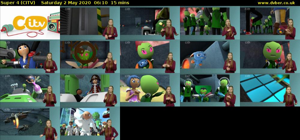 Super 4 (CITV) Saturday 2 May 2020 06:10 - 06:25