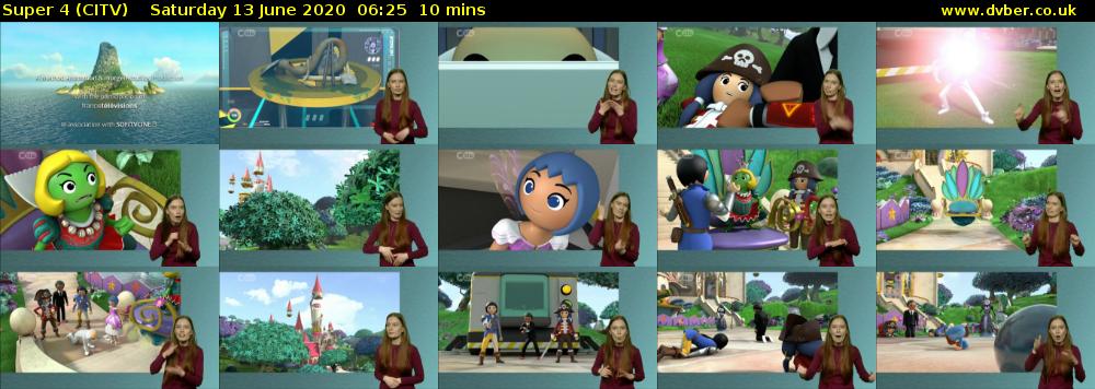 Super 4 (CITV) Saturday 13 June 2020 06:25 - 06:35