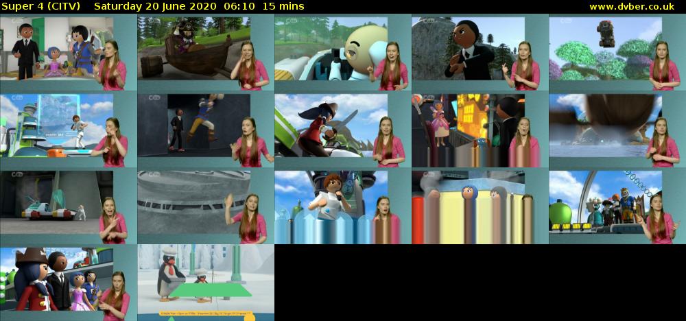 Super 4 (CITV) Saturday 20 June 2020 06:10 - 06:25