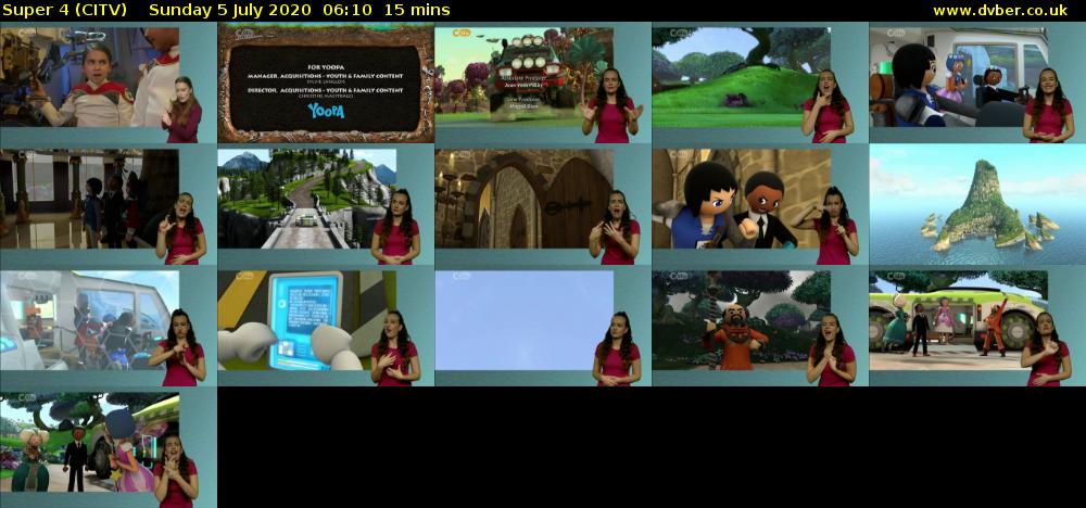 Super 4 (CITV) Sunday 5 July 2020 06:10 - 06:25