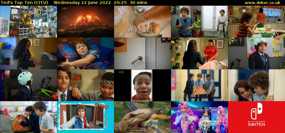 Ted's Top Ten (CITV) Wednesday 22 June 2022 20:25 - 20:55