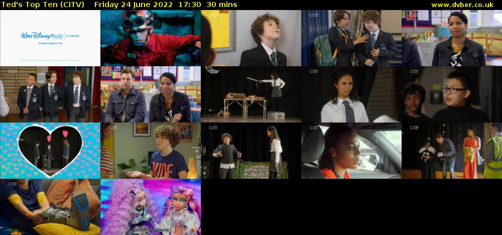 Ted's Top Ten (CITV) Friday 24 June 2022 17:30 - 18:00