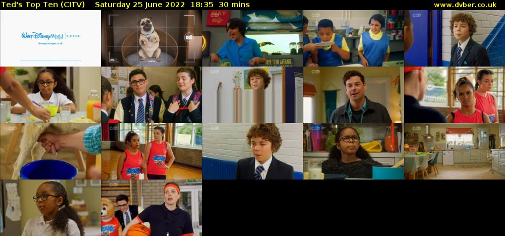 Ted's Top Ten (CITV) Saturday 25 June 2022 18:35 - 19:05
