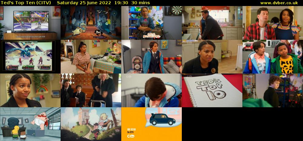 Ted's Top Ten (CITV) Saturday 25 June 2022 19:30 - 20:00