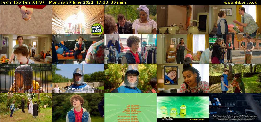 Ted's Top Ten (CITV) Monday 27 June 2022 17:30 - 18:00
