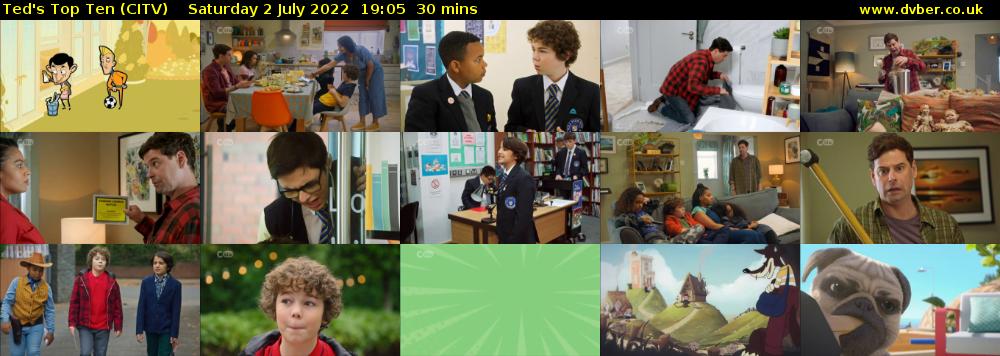 Ted's Top Ten (CITV) Saturday 2 July 2022 19:05 - 19:35