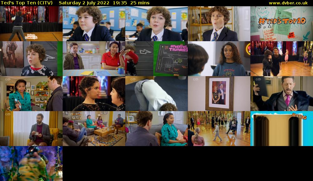 Ted's Top Ten (CITV) Saturday 2 July 2022 19:35 - 20:00