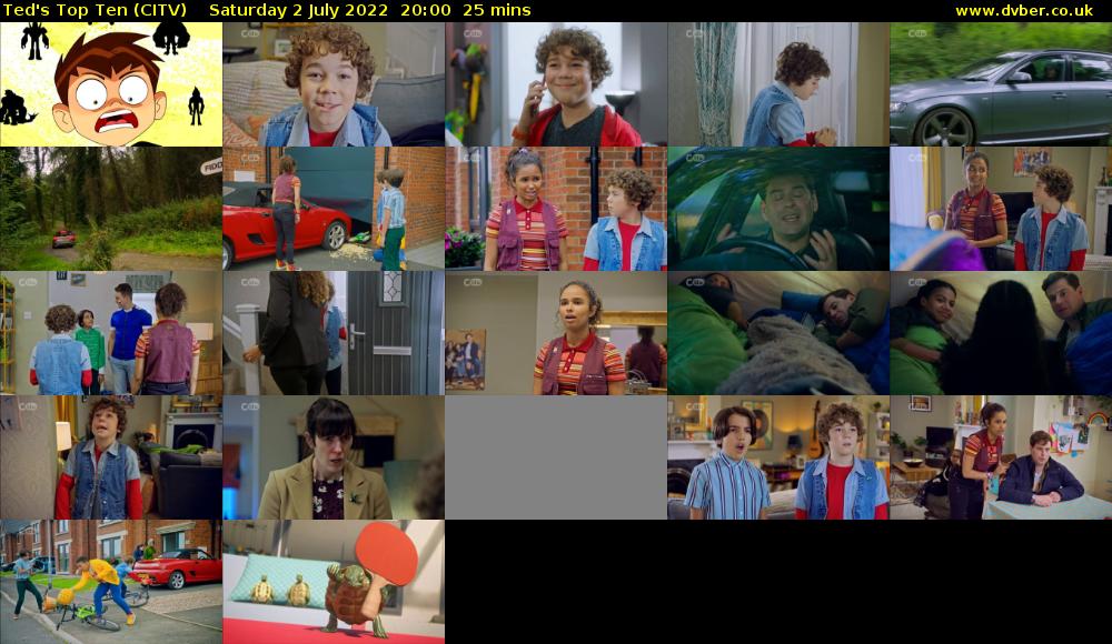 Ted's Top Ten (CITV) Saturday 2 July 2022 20:00 - 20:25