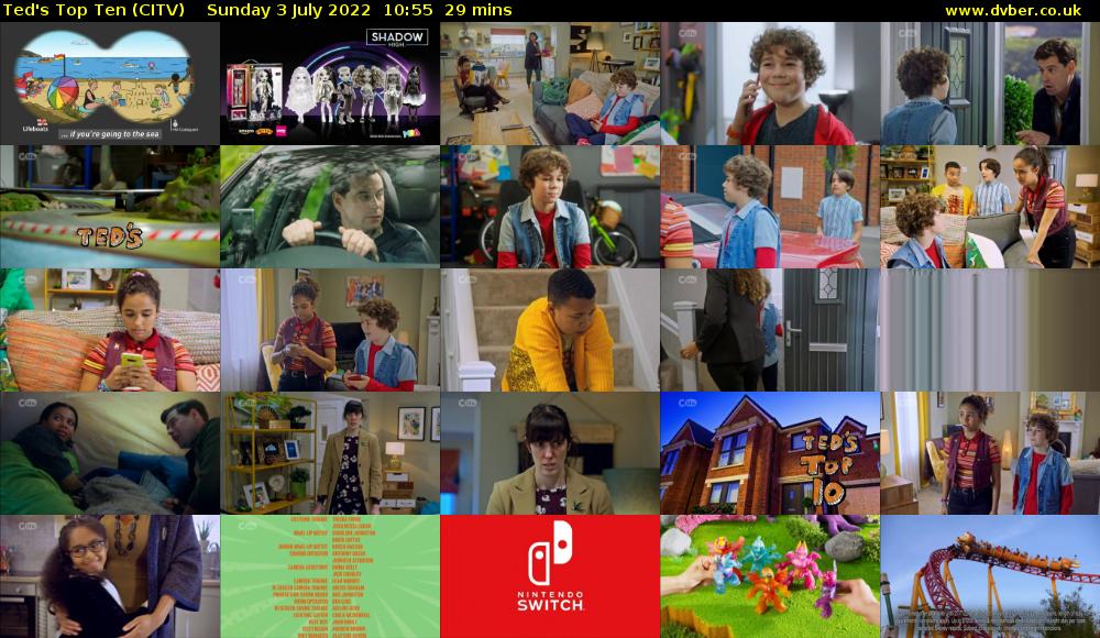Ted's Top Ten (CITV) Sunday 3 July 2022 10:55 - 11:24