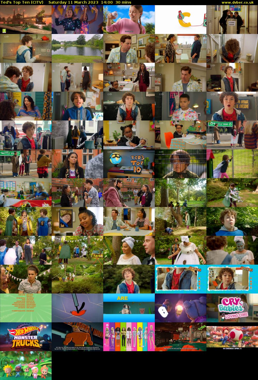 Ted's Top Ten (CITV) Saturday 11 March 2023 14:00 - 14:30