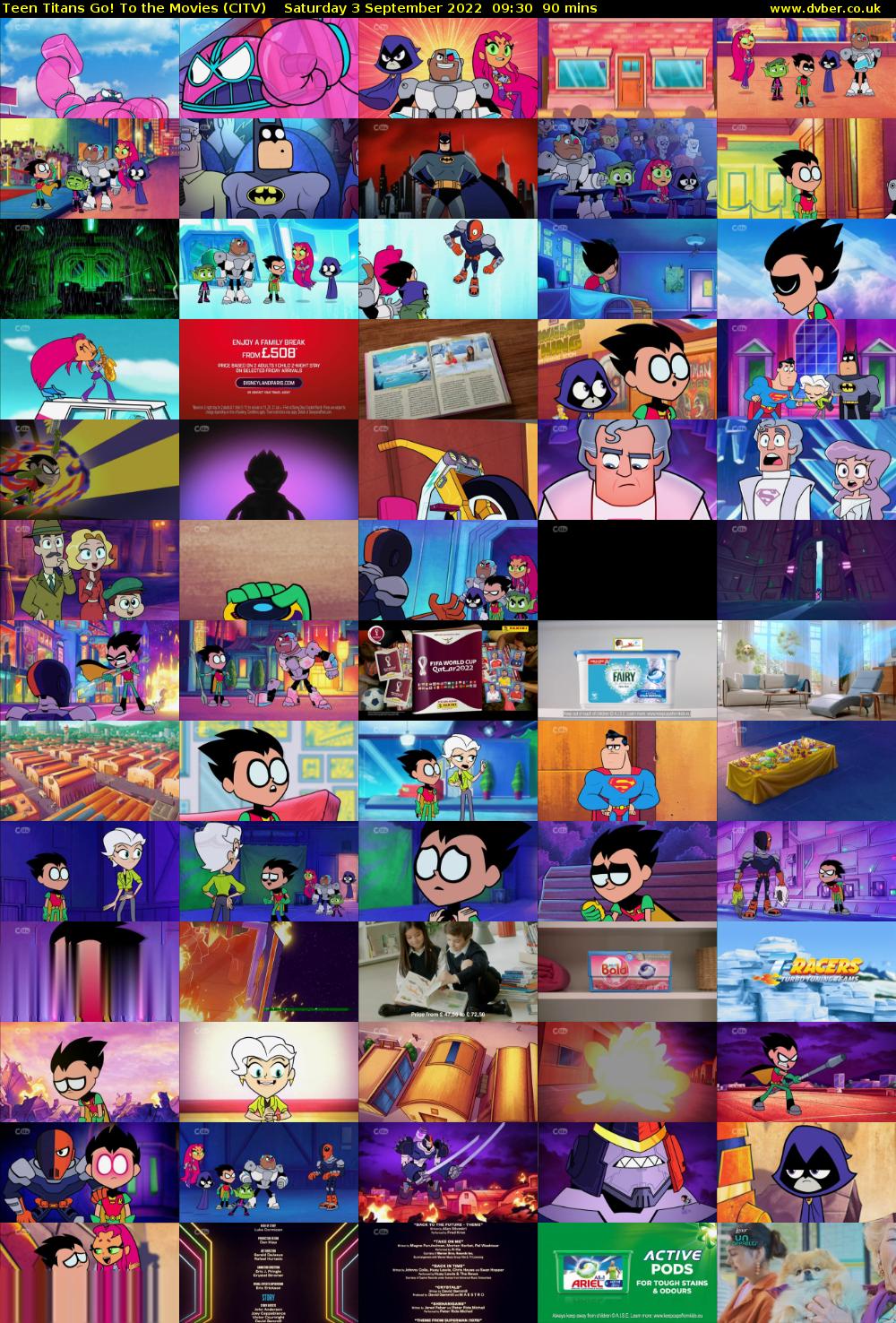 Teen Titans Go! To the Movies (CITV) Saturday 3 September 2022 09:30 - 11:00