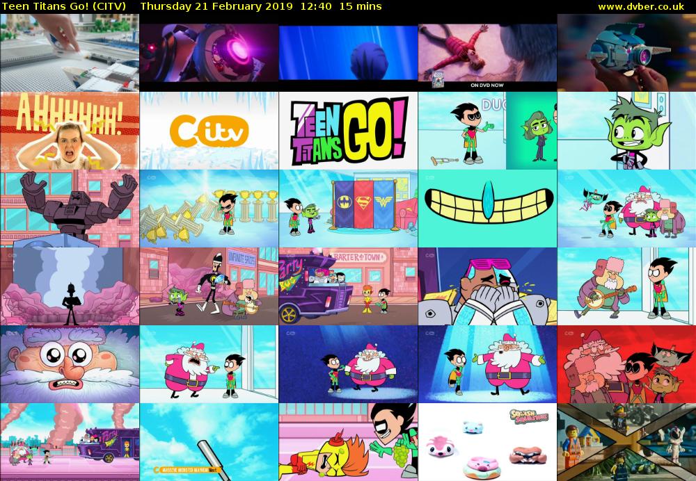 Teen Titans Go! (CITV) Thursday 21 February 2019 12:40 - 12:55