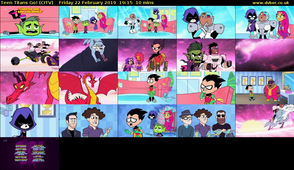 Teen Titans Go! (CITV) Friday 22 February 2019 19:15 - 19:25