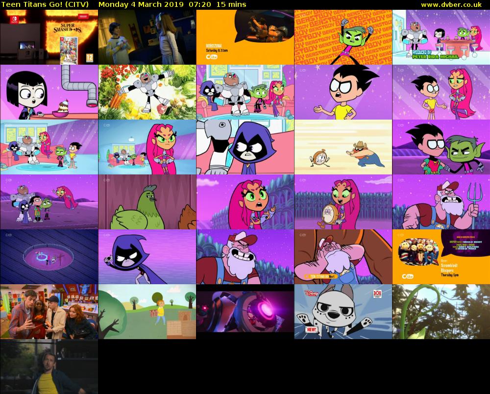 Teen Titans Go! (CITV) Monday 4 March 2019 07:20 - 07:35
