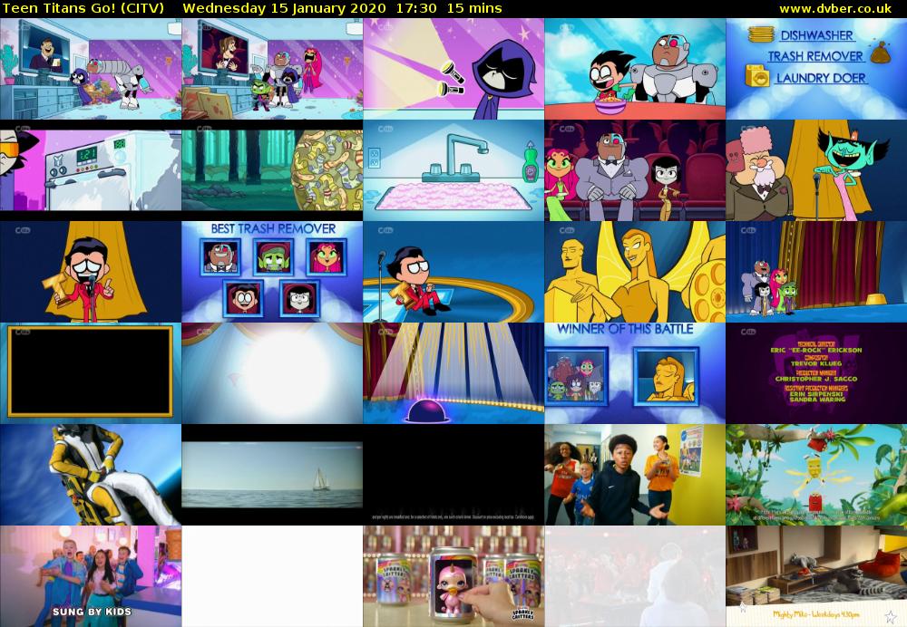 Teen Titans Go! (CITV) Wednesday 15 January 2020 17:30 - 17:45
