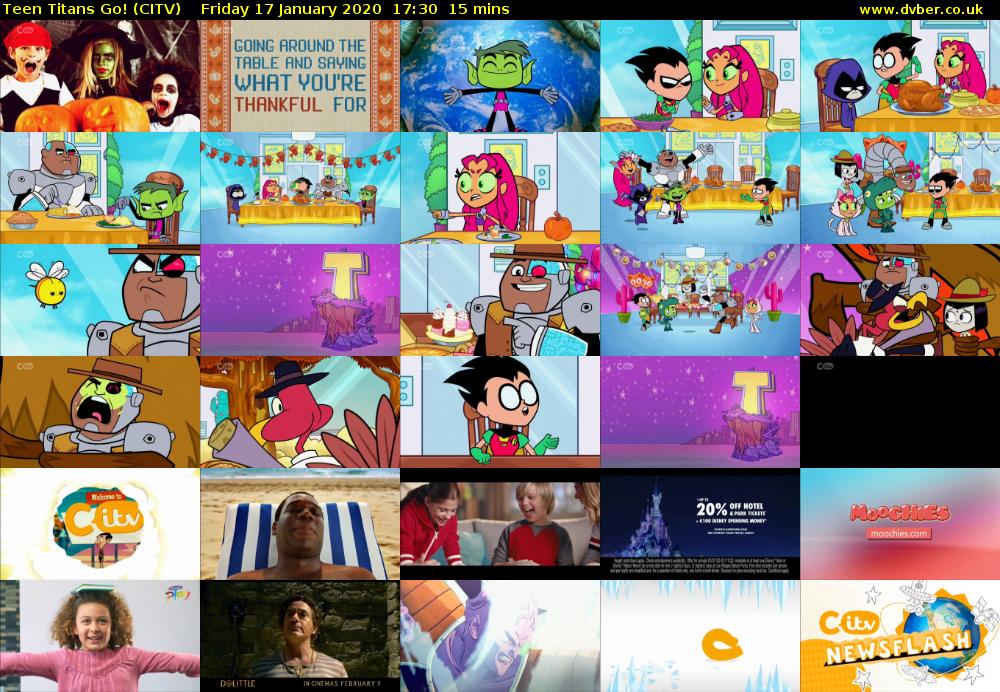 Teen Titans Go! (CITV) Friday 17 January 2020 17:30 - 17:45