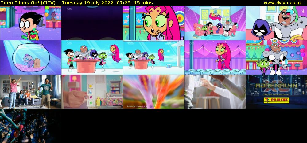 Teen Titans Go! (CITV) Tuesday 19 July 2022 07:25 - 07:40