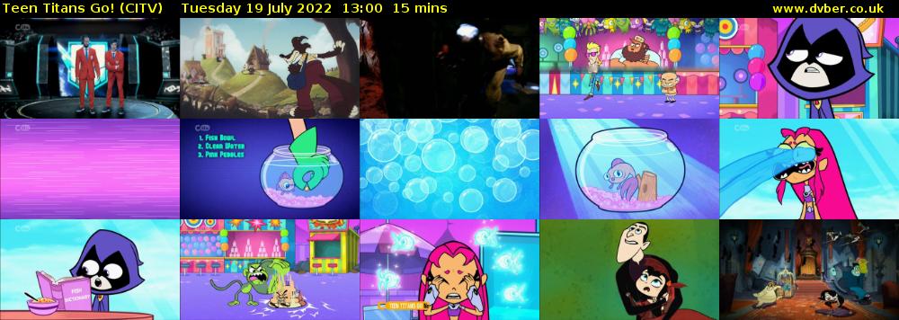 Teen Titans Go! (CITV) Tuesday 19 July 2022 13:00 - 13:15