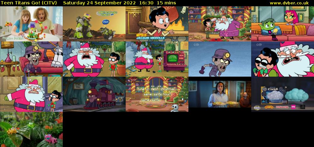 Teen Titans Go! (CITV) Saturday 24 September 2022 16:30 - 16:45